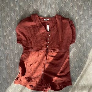 Madewell Gauze Cover-Up Drawstring Romper